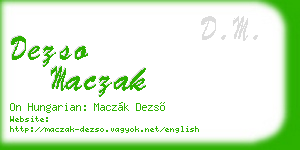 dezso maczak business card
